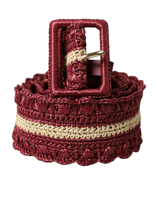  - Maroon Elegance Canvas Waist Belt