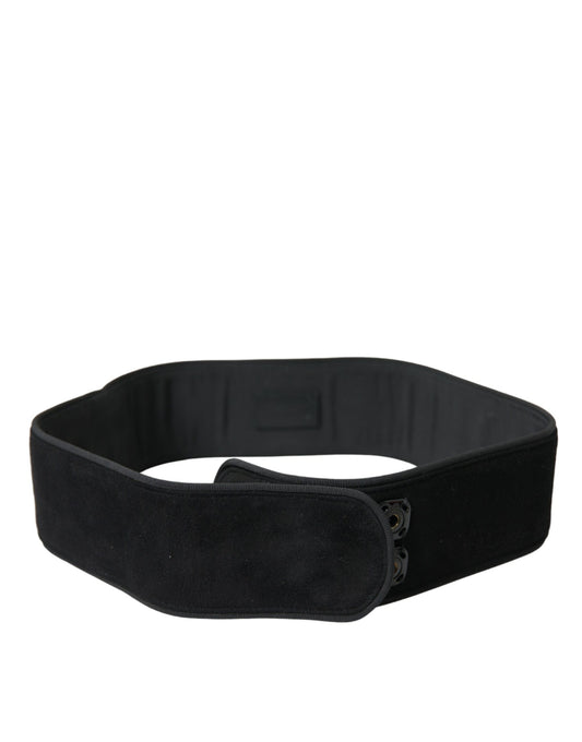  - Elegant Suede Waist Belt in Timeless Black