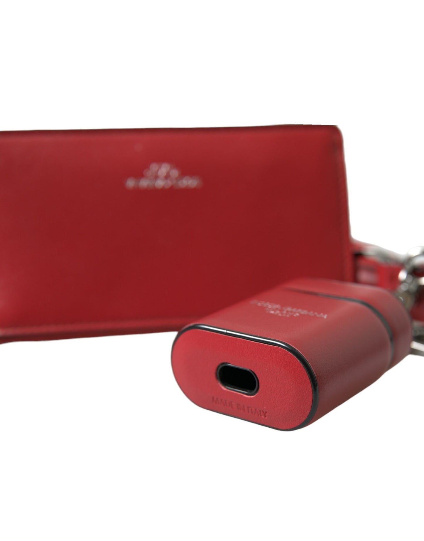  - Elegant Red Leather Airpods Case