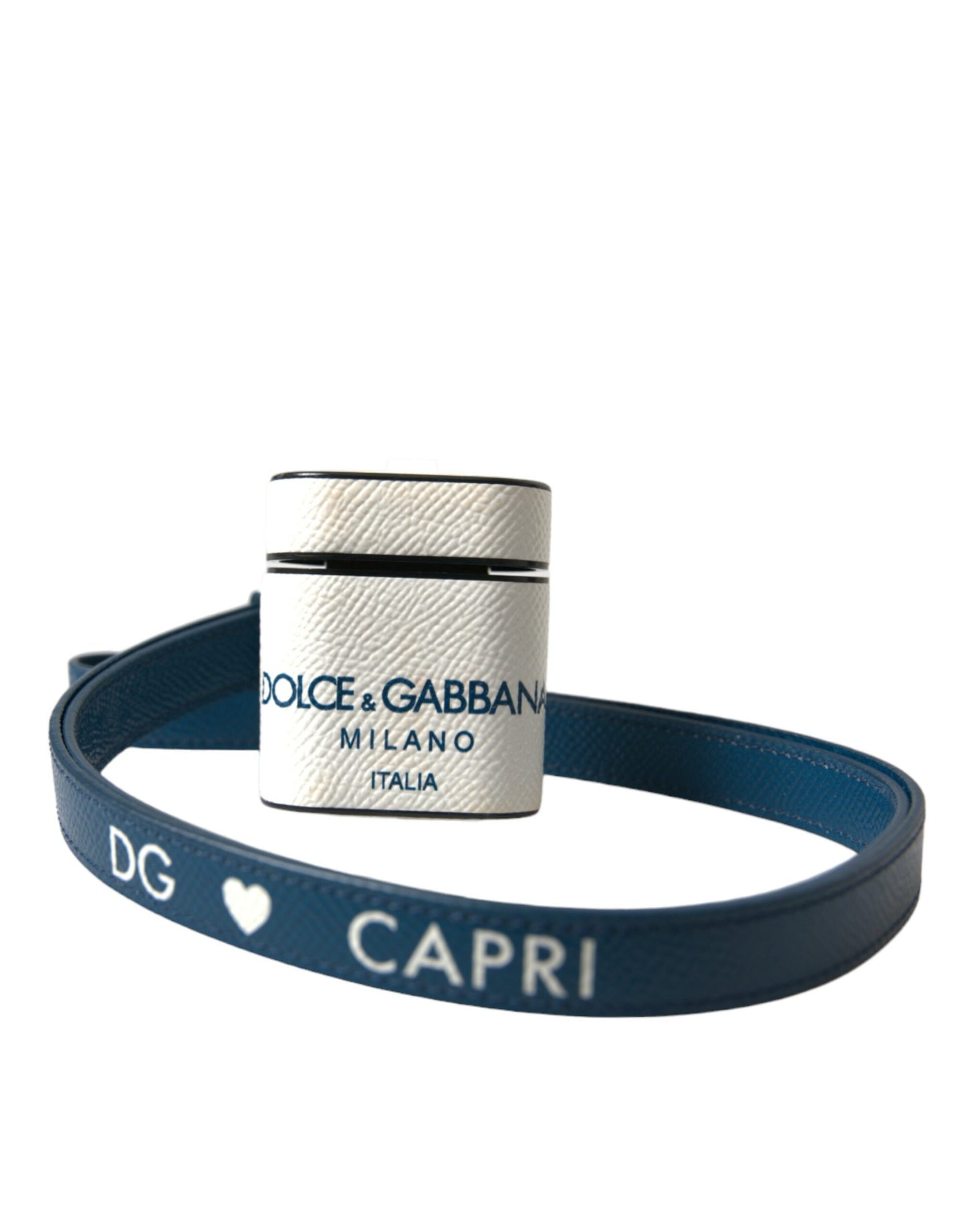 Dolce & Gabbana Blue & White Capri Milano Leather Airpods Case