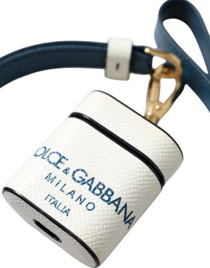 Dolce & Gabbana Blue & White Capri Milano Leather Airpods Case