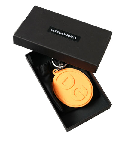  - Elegant Orange Charm Keyring with Silver Detail