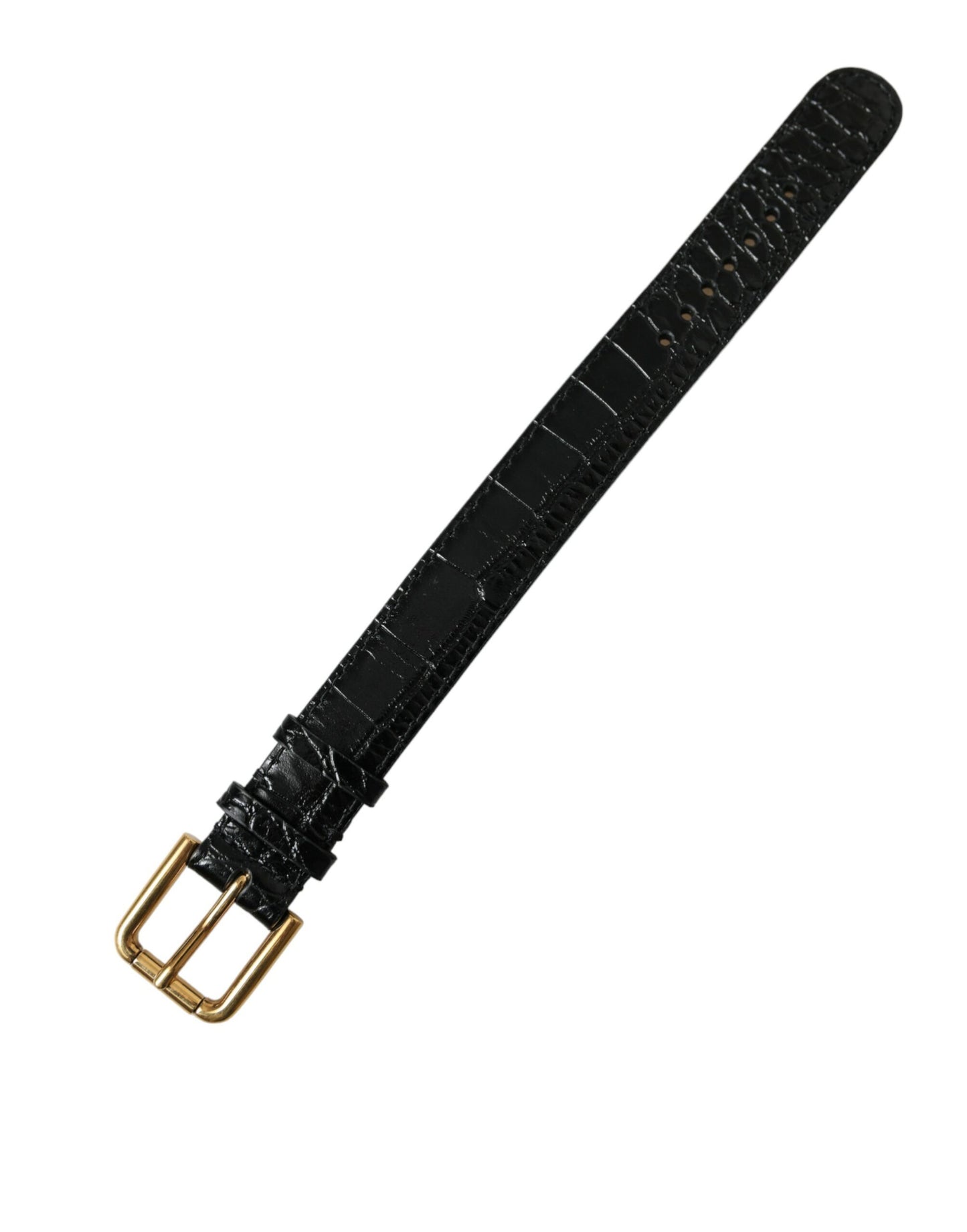  - Elegant Gold Black Leather Bracelet