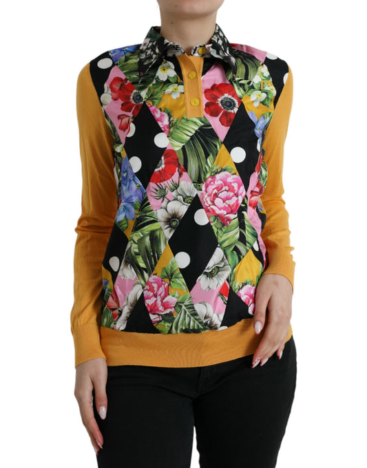  - Multicolor Cashmere-Silk Blend Henley Sweater