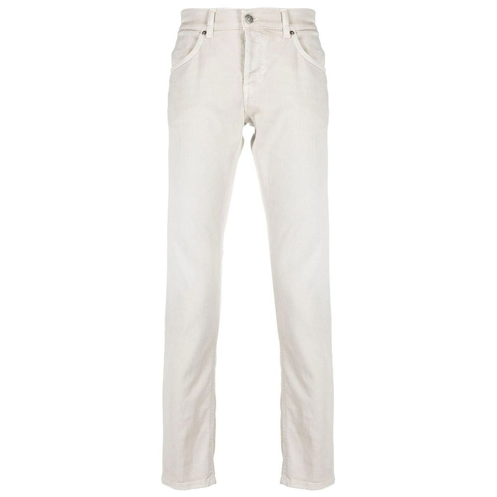  - Cream-Colored Cotton Blend Trousers