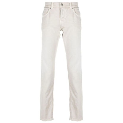  - Cream-Colored Cotton Blend Trousers