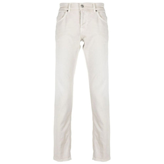  - Cream-Colored Cotton Blend Trousers