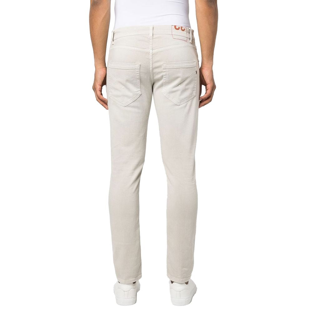  - Cream-Colored Cotton Blend Trousers