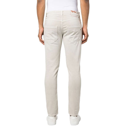  - Cream-Colored Cotton Blend Trousers