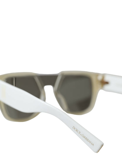  - Chic White Acetate Designer Sunglasses