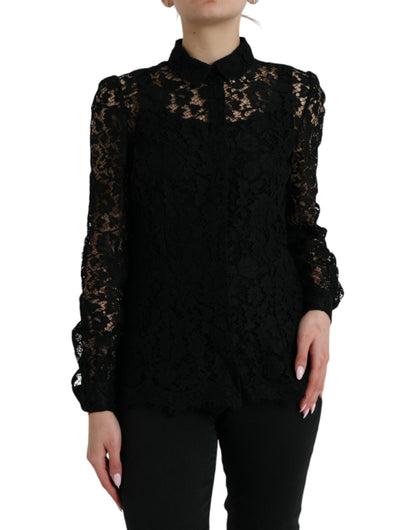  - Elegant Floral Lace Blouse Top