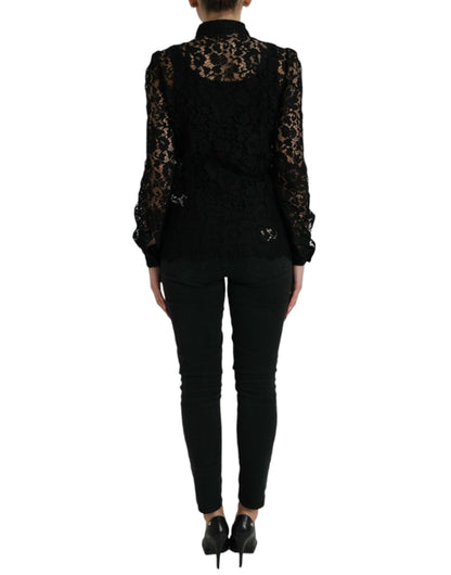  - Elegant Floral Lace Blouse Top