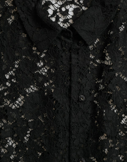  - Elegant Floral Lace Blouse Top