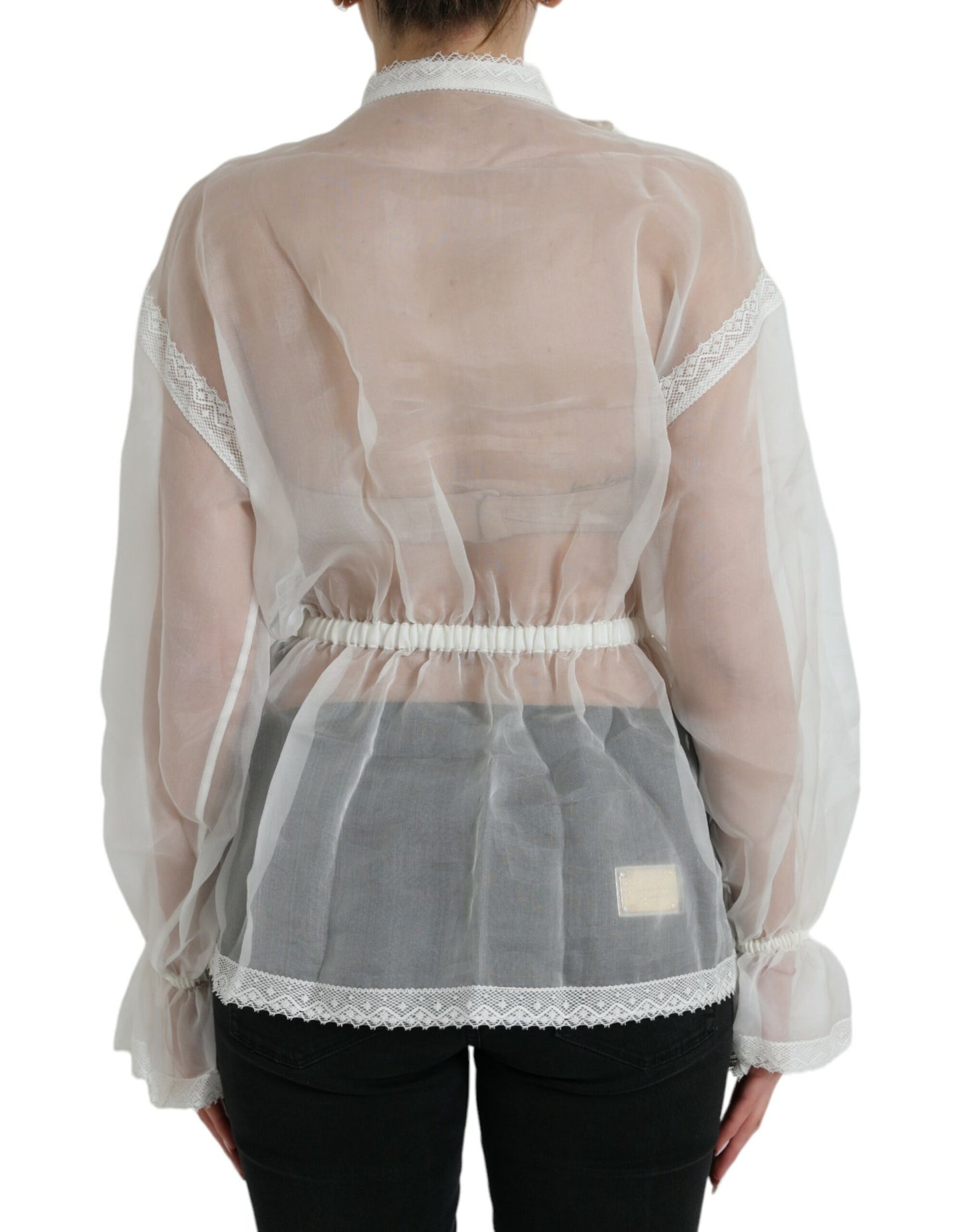  - Elegant Silk Blend Long Sleeve Blouse