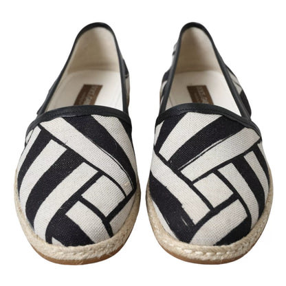  - Elegant Striped Leather Espadrilles