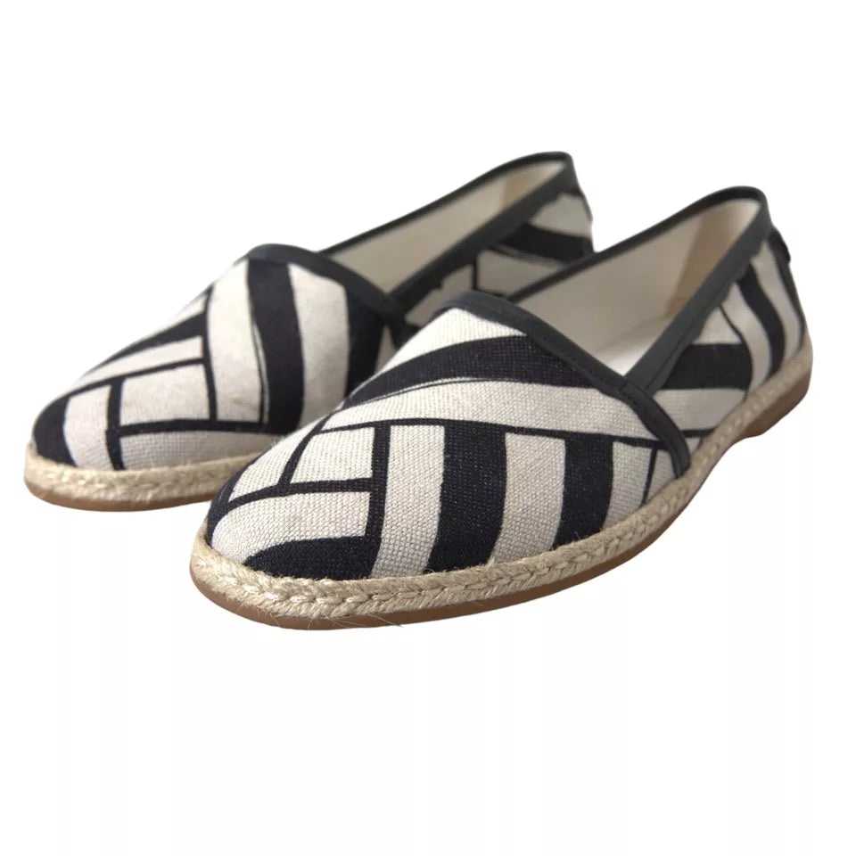  - Elegant Striped Leather Espadrilles