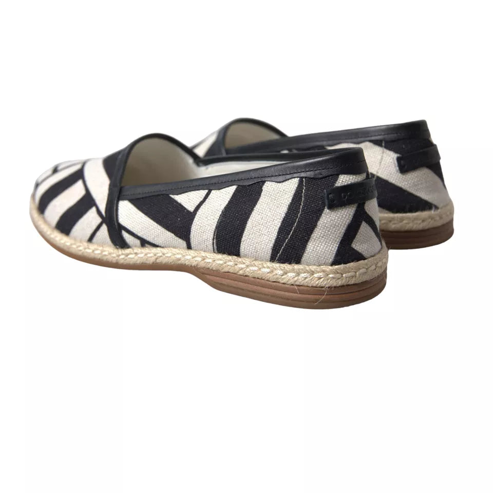  - Elegant Striped Leather Espadrilles