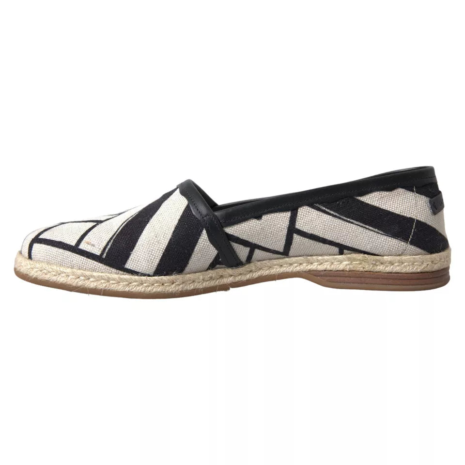  - Elegant Striped Leather Espadrilles