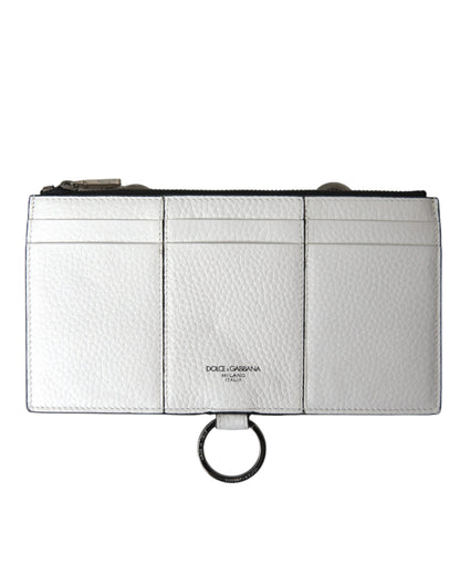  - Elegant White Leather Crossbody Cardholder