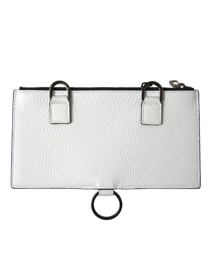  - Elegant White Leather Crossbody Cardholder