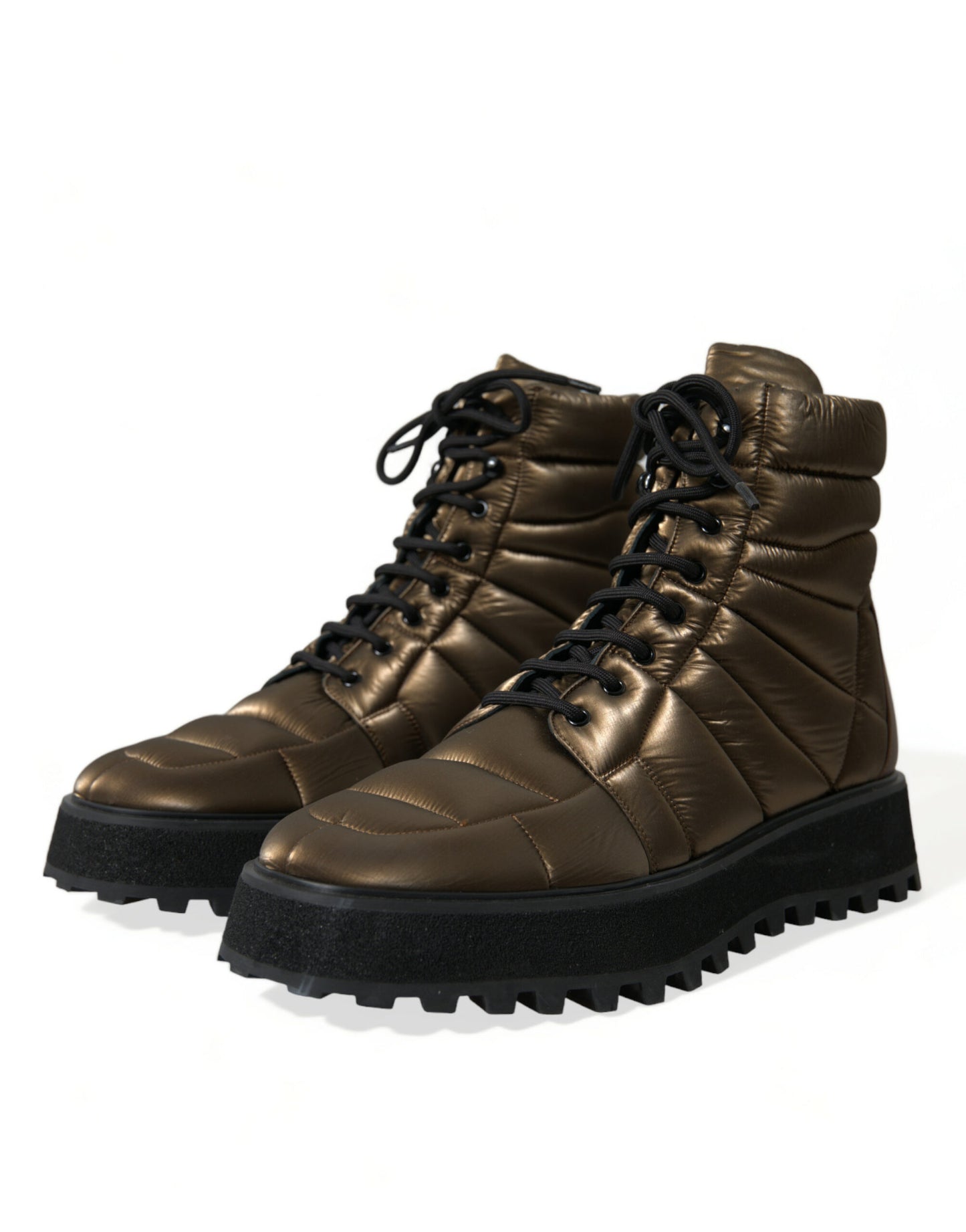  - Bronze Plateau Padded Boots with DG Logo Plate