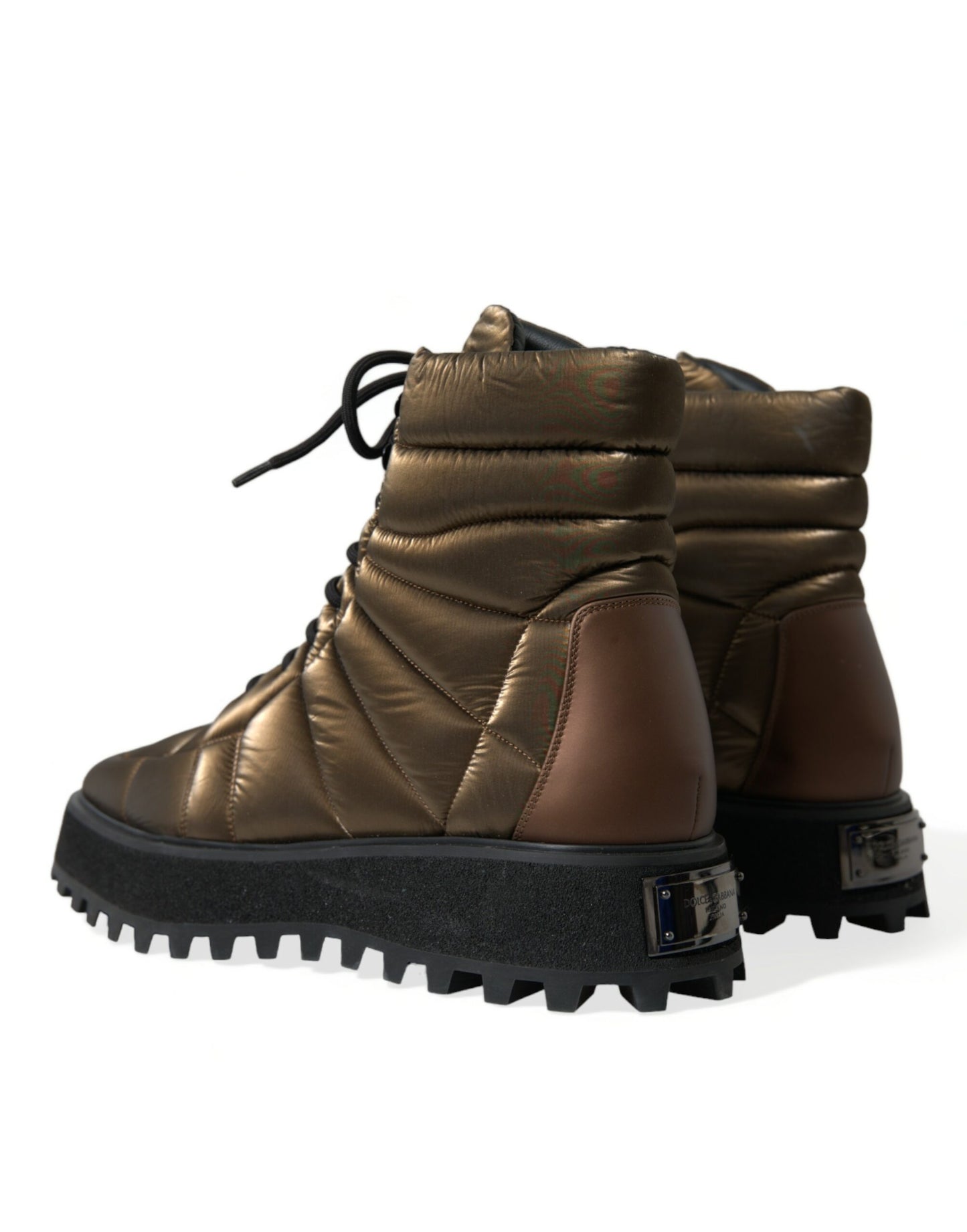  - Bronze Plateau Padded Boots with DG Logo Plate