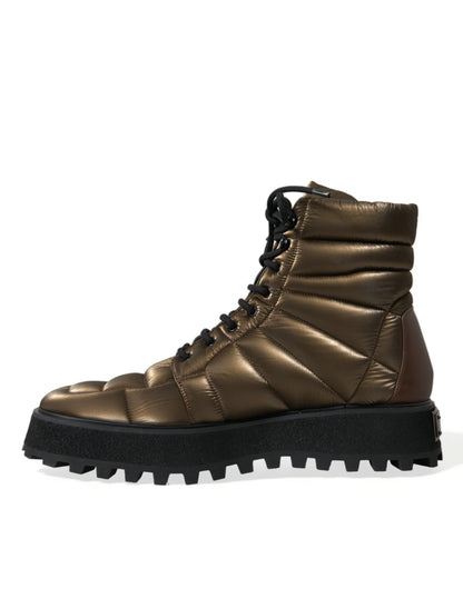  - Bronze Plateau Padded Boots with DG Logo Plate