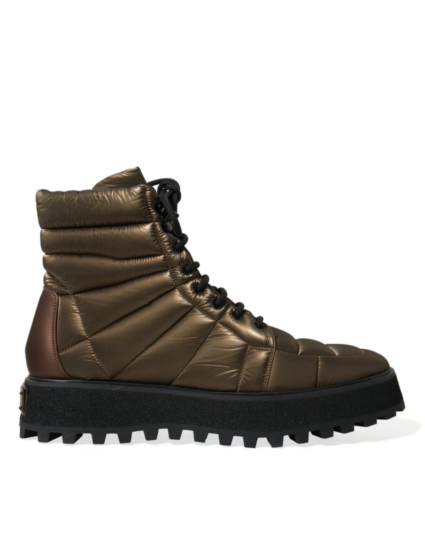  - Bronze Plateau Padded Boots with DG Logo Plate