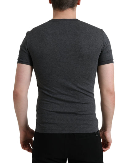  - Elegant Dark Gray Crew Neck Tee