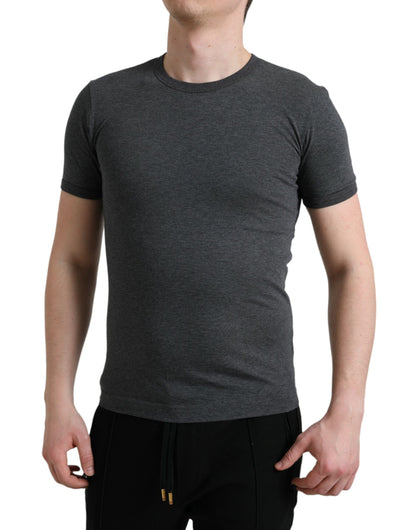  - Elegant Dark Gray Crew Neck Tee