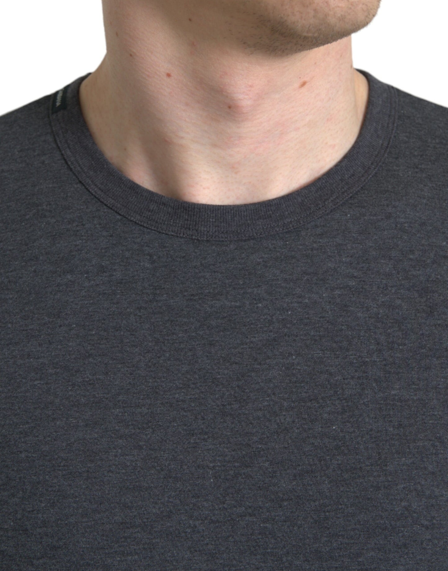  - Elegant Dark Gray Crew Neck Tee