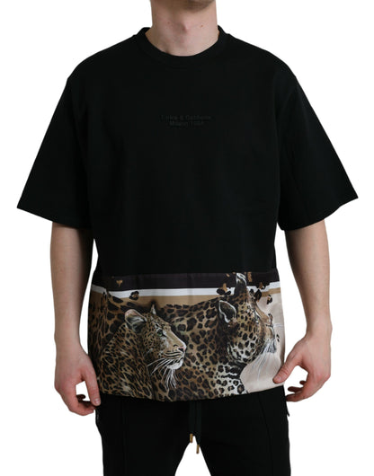  - Elegant Leopard Print Crew Neck Tee