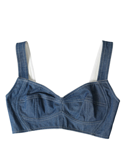  - Elegant Blue Bustier Crop Top