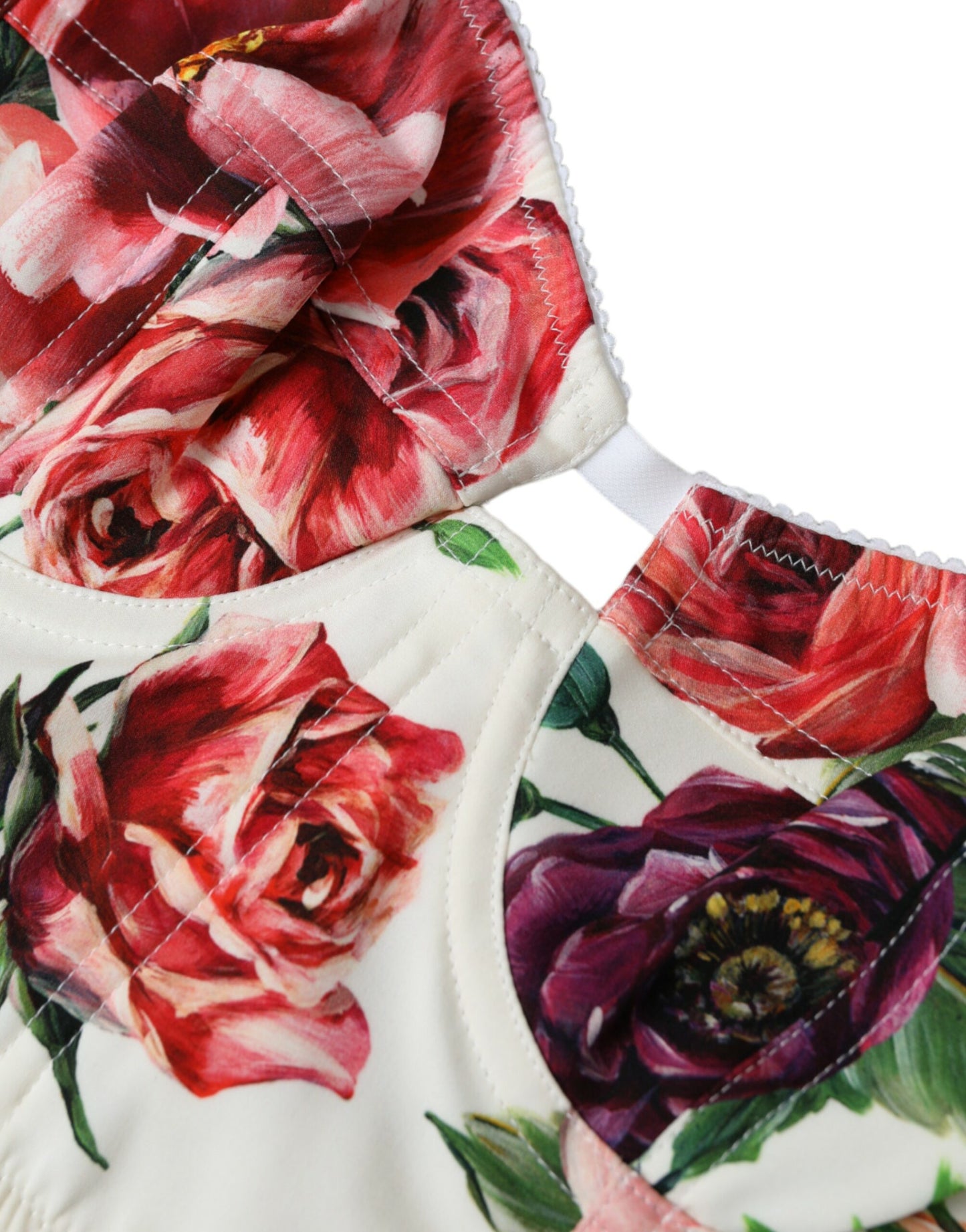  - Floral Silk Blend Bustier Crop Top