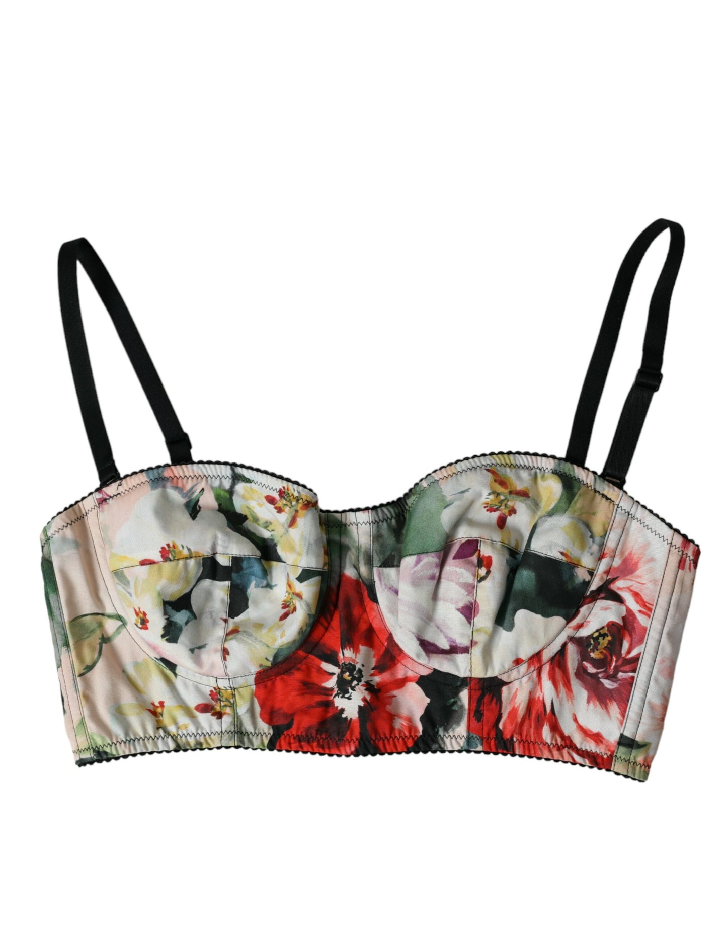  - Multicolor Floral Bustier Crop Top