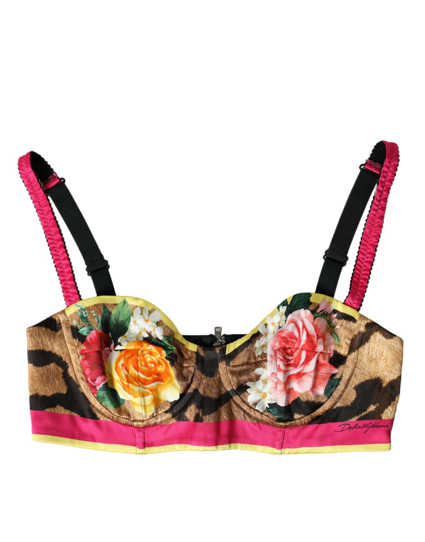  - Floral Silk Blend Bustier Crop Top