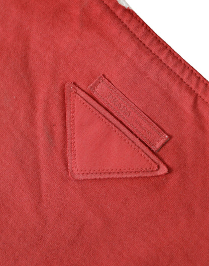  - Chic Red and White Fabric Tote Bag