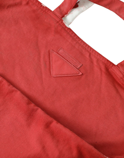  - Chic Red and White Fabric Tote Bag