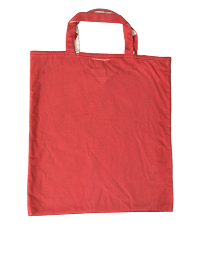  - Chic Red and White Fabric Tote Bag