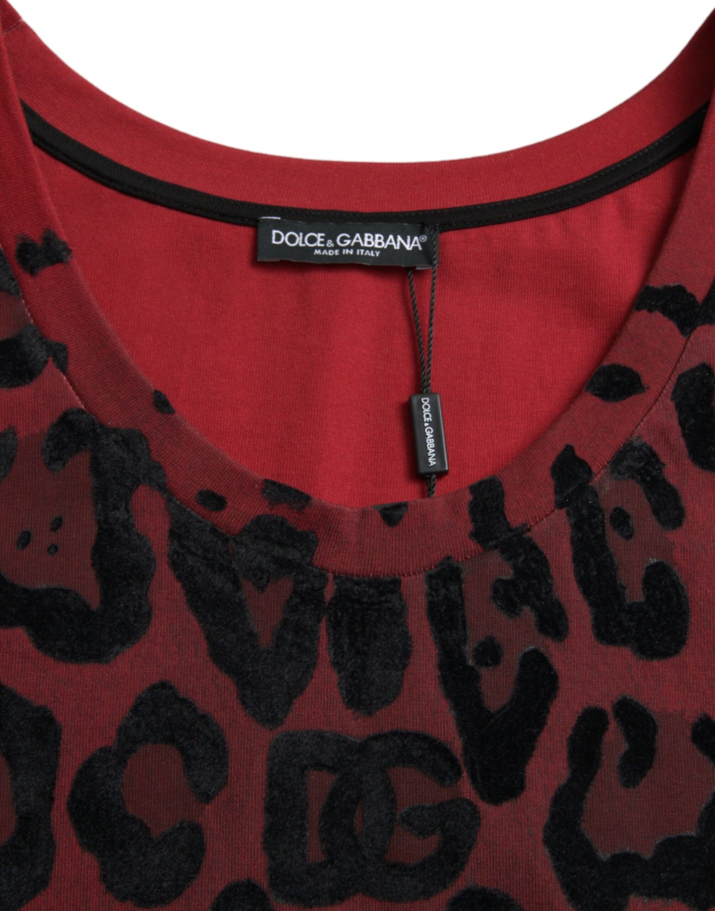  - Red Leopard Print Sleeveless Tank T-shirt