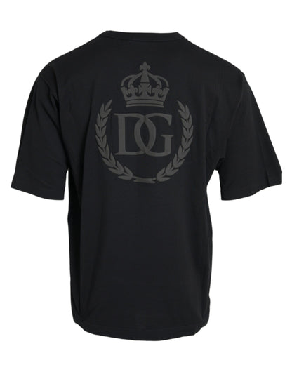  - Black Logo Embossed Crew Neck Short Sleeves T-shirt