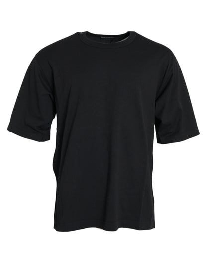  - Black Logo Embossed Crew Neck Short Sleeves T-shirt