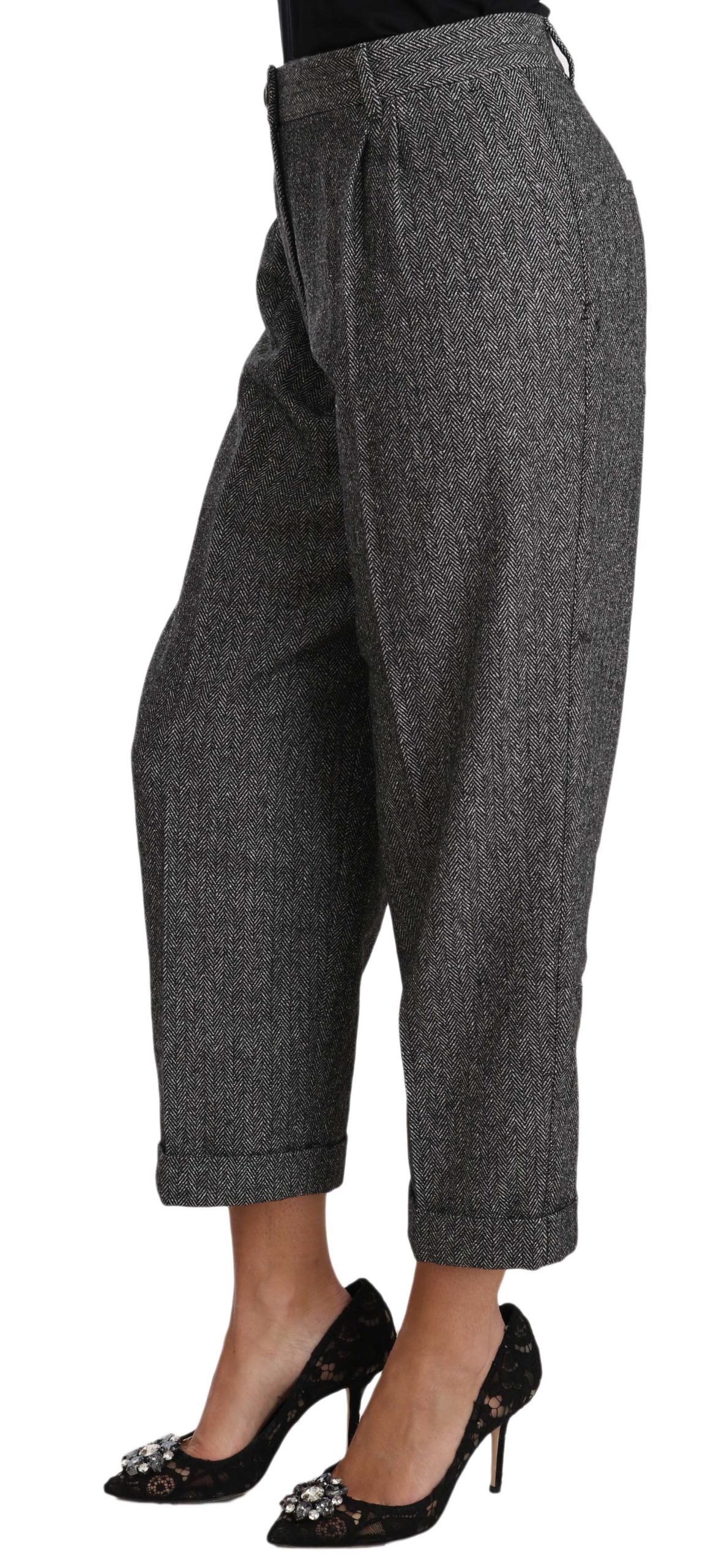  - Elegant Gray Wool-Blend Trousers