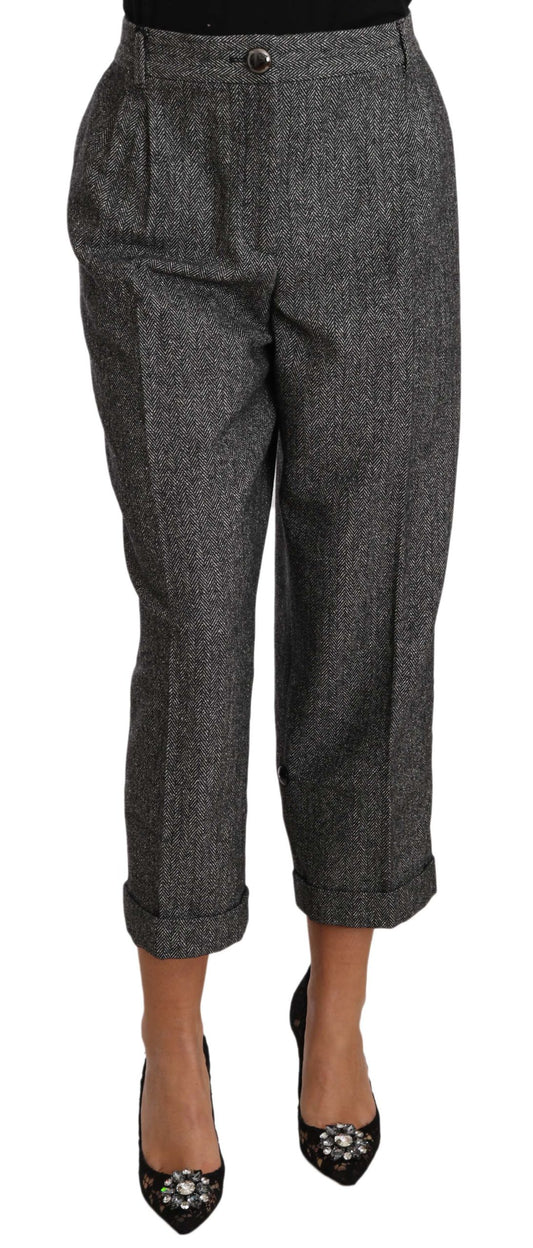  - Elegant Gray Wool-Blend Trousers