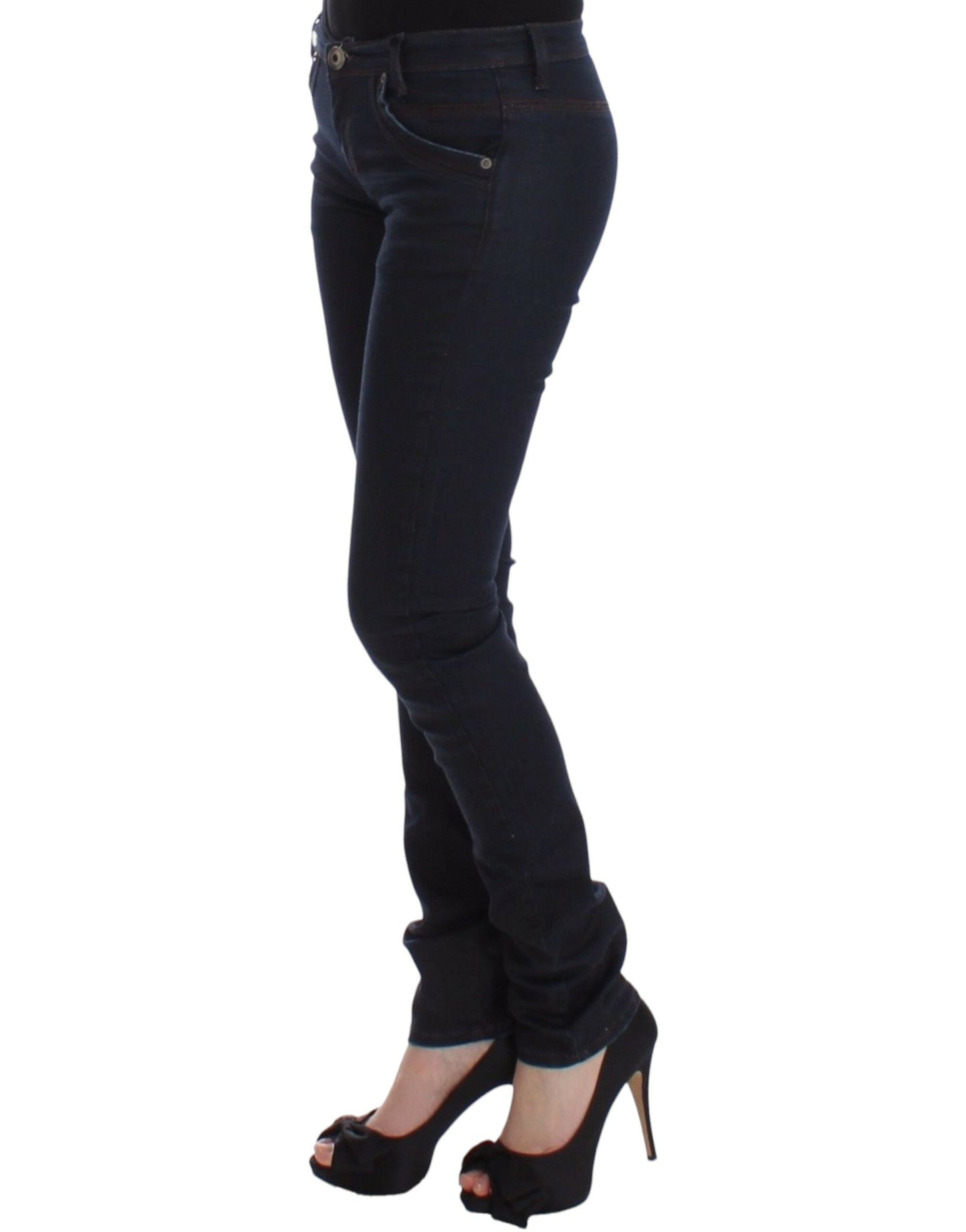  - Chic Dark Blue Slim Jeans for Elegant Style