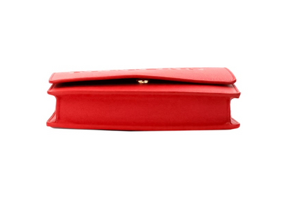  - Hampshire Small Red Embossed Logo Smooth Leather Crossbody Bag