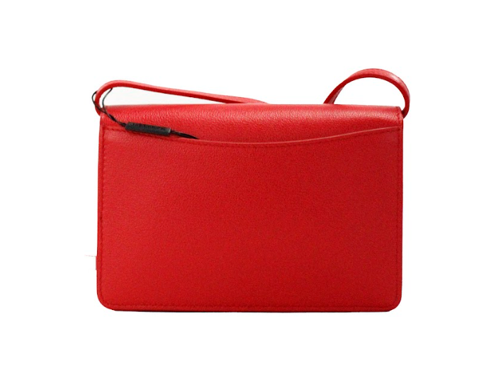  - Hampshire Small Red Embossed Logo Smooth Leather Crossbody Bag