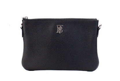  - Peyton Monogram Black Leather Pouch Crossbody Bag Purse