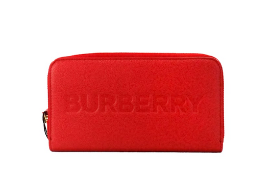  - Elmore Red Embossed Logo Leather Continental Clutch Wallet