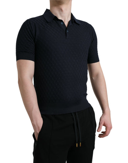  - Dark Blue Collared Short Sleeve Polo T-shirt